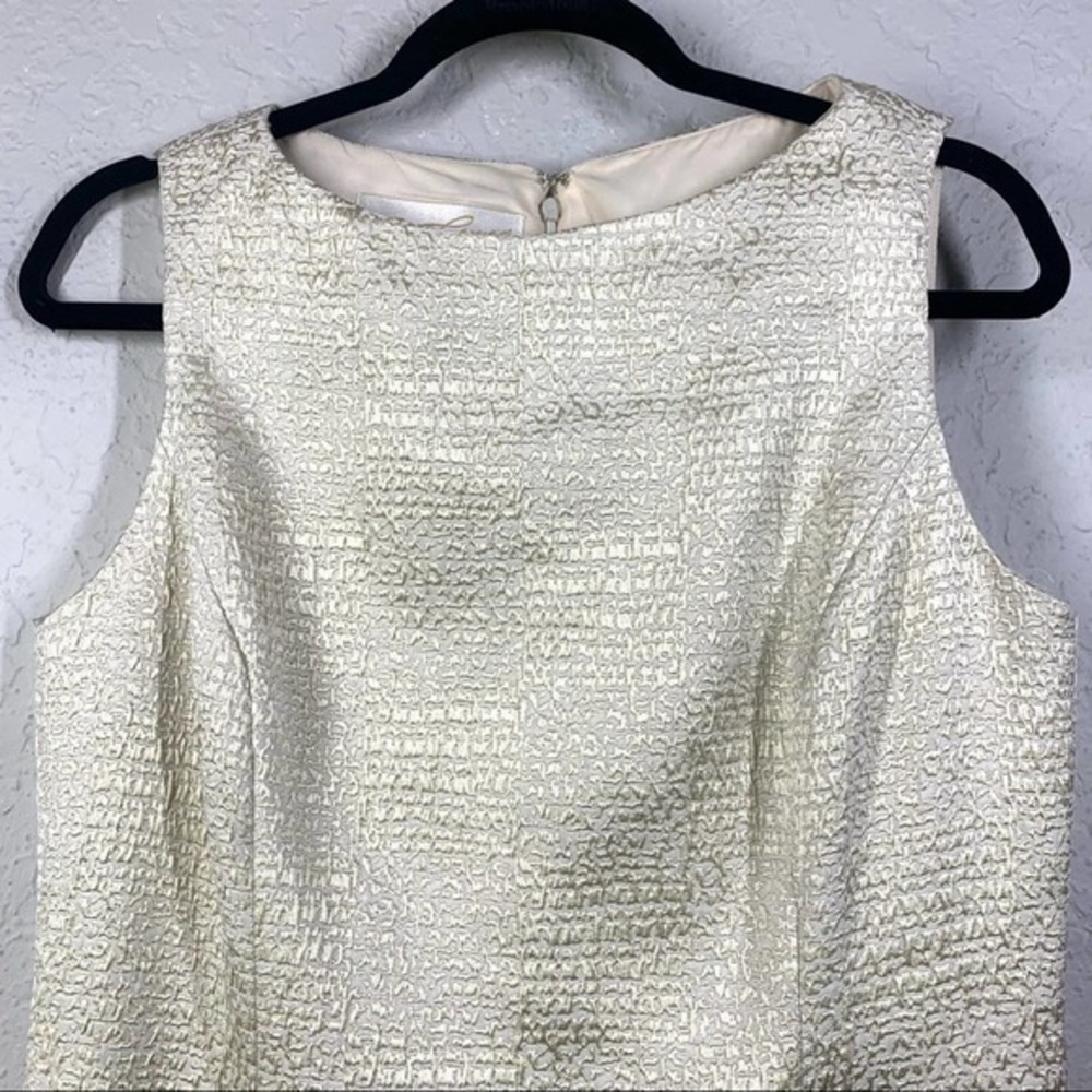 RICKIE FREEMAN for T.J. Nites Cream Embossed Textured Midi‎ Sheath Dress - Picture 2 of 11